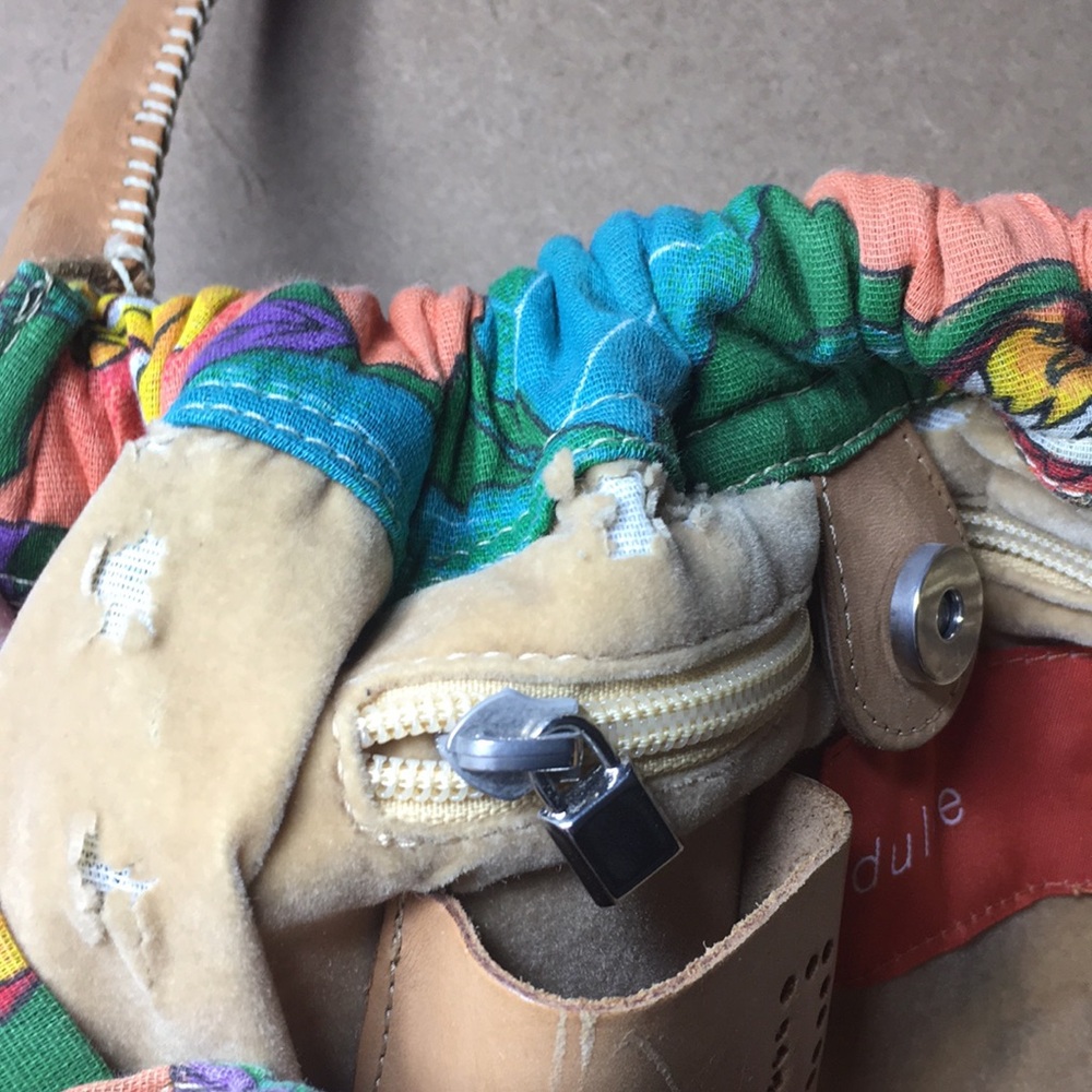 Dulce Cotton Floral Handbag with Leather handle - Picture 11 of 14